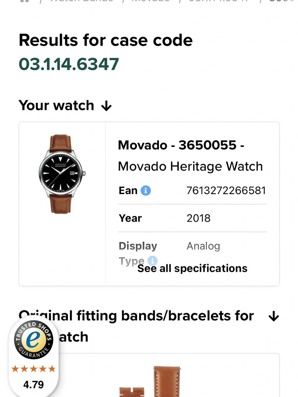 Movado Men's Heritage Series Brown Leather Strap Watch with Sapphire Crystal